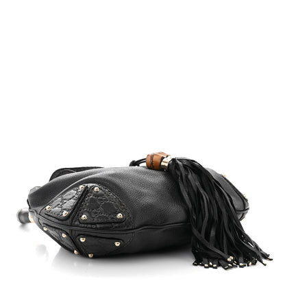 Gucci Calfskin Medium Indy Top Handle Hobo Black 4 of 10