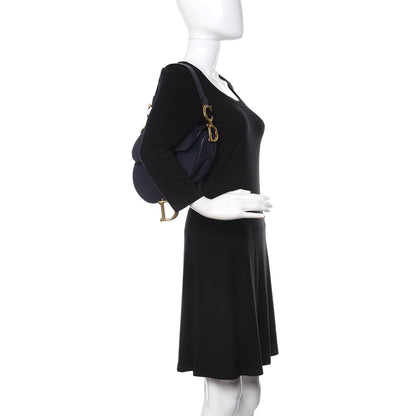Christian Dior Grained Calfskin Saddle Bag Navy 2 of 9