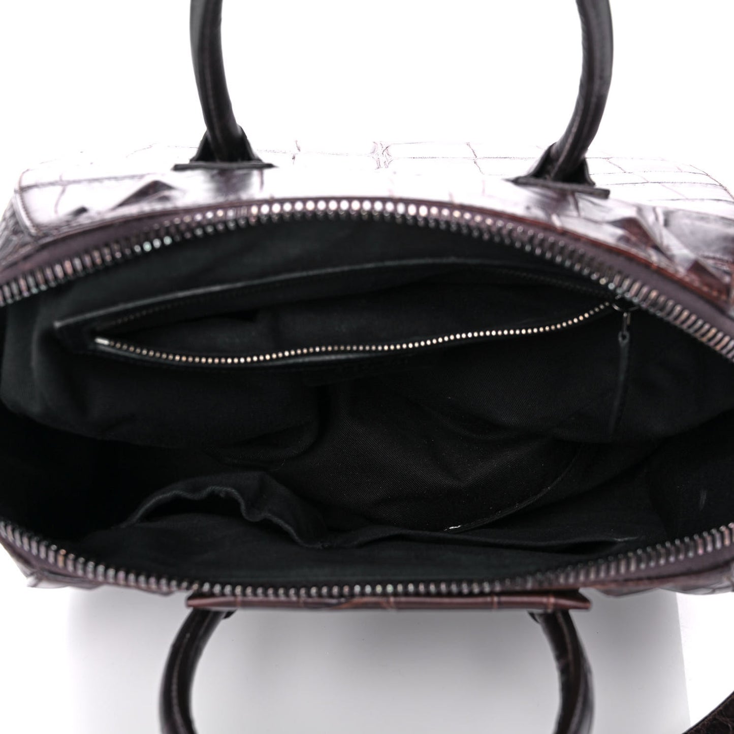 Calfskin Crocodile Embossed 3D Stud Medium Antigona Brown