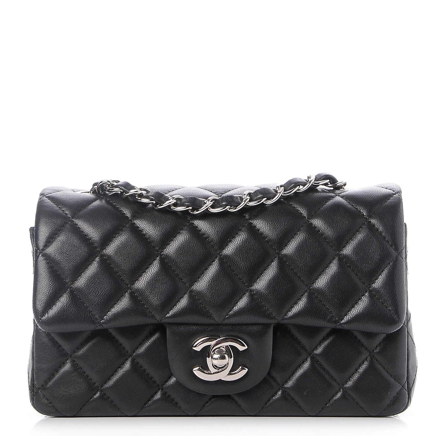 Chanel Lambskin Quilted Mini Rectangular Flap Black 1 of 9