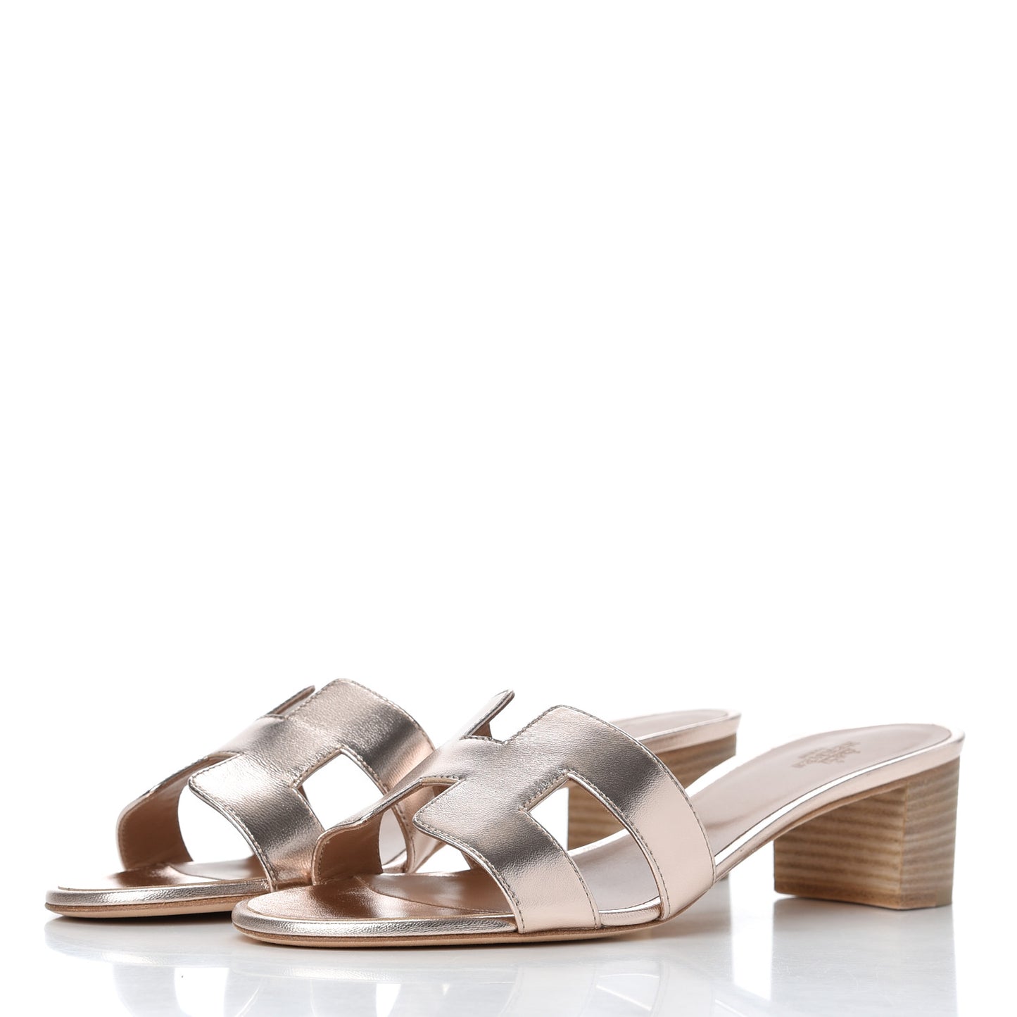Metallic Nappa Oasis Sandals 40 Rose Dore