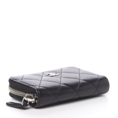 Chanel Lambskin Quilted Zip Coin Purse Black 4 of 8