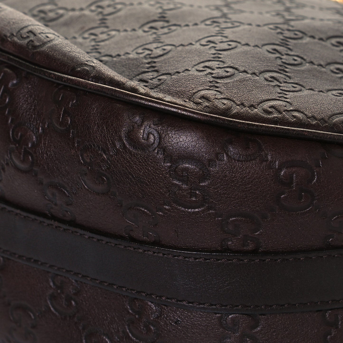 Guccissima Medium GG Twins Hobo Dark Brown