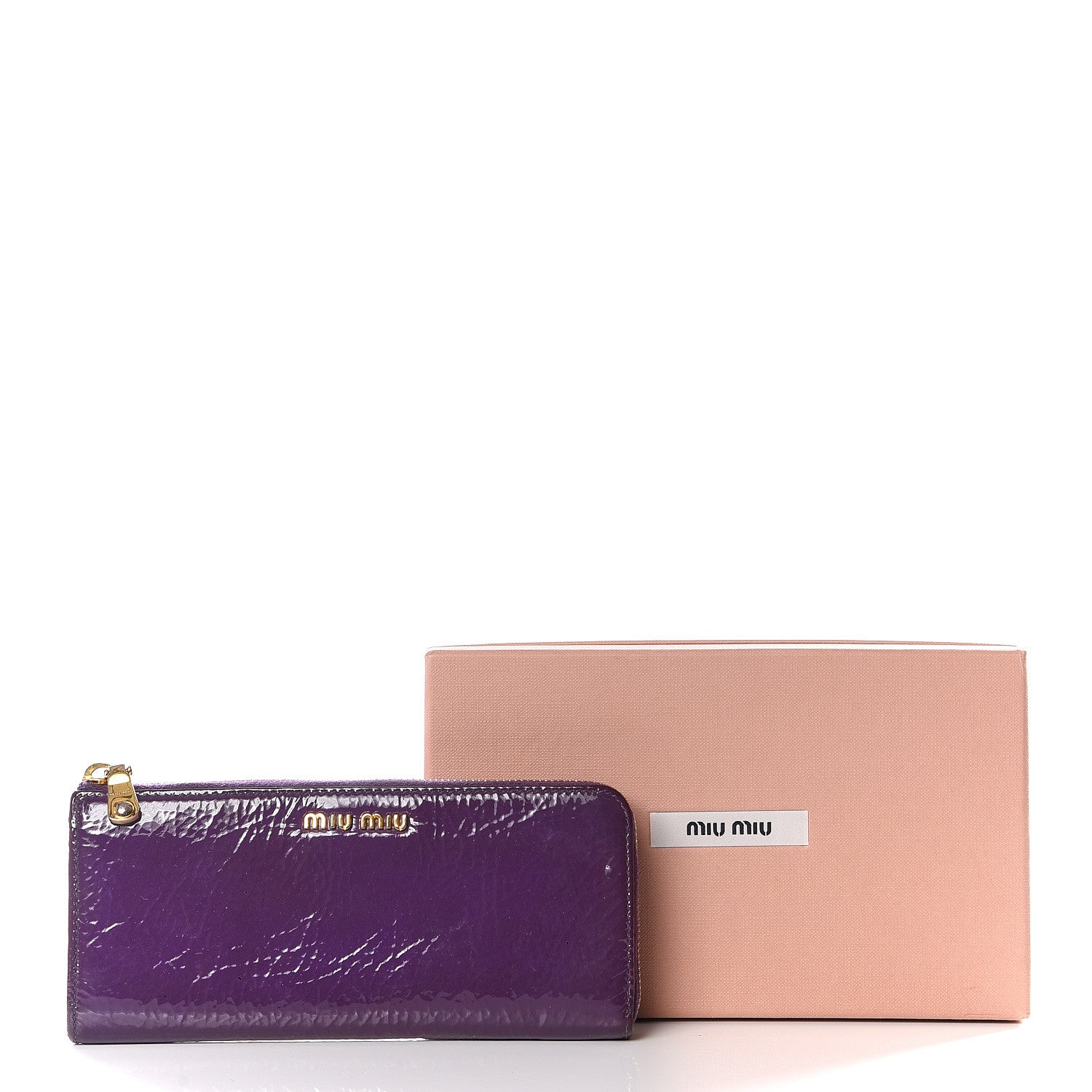 Miu Miu Vernice Naplak Zip Around Wallet Ciclamino 9 of 9