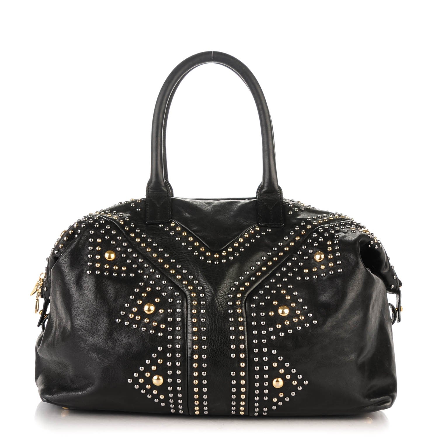 Saint Laurent Calfskin Studded Sac Y Rock Black 1 of 12