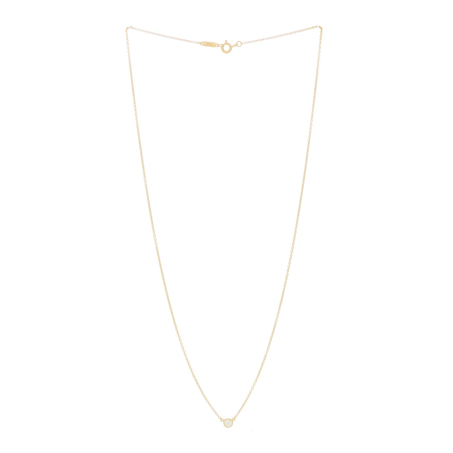 18K Yellow Gold Diamond .17ct Elsa Peretti Diamonds by the Yard Pendant Necklace