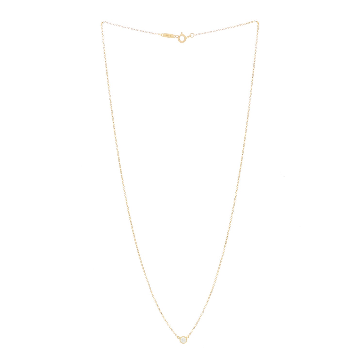 Tiffany 18K Yellow Gold Diamond .17ct Elsa Peretti Diamonds by the Yard Pendant Necklace 3 of 5
