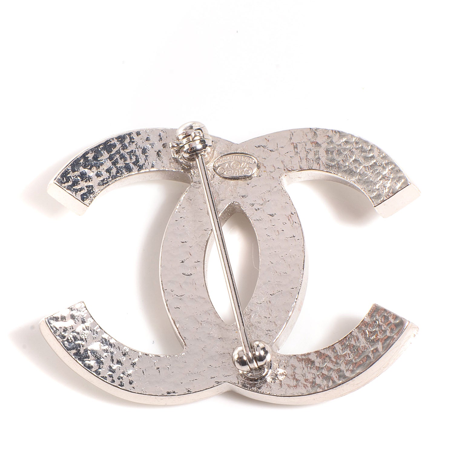 Chanel CC Pearl Brooch Silver 3 of 6