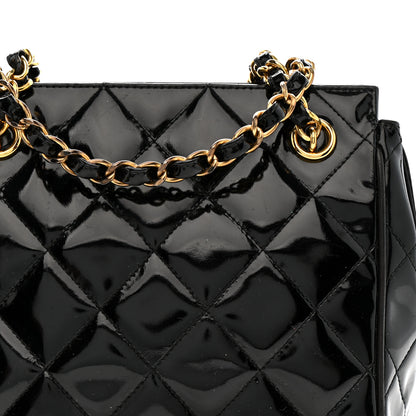 Chanel Patent Quilted CC Shoulder Bag Black 9 of 13