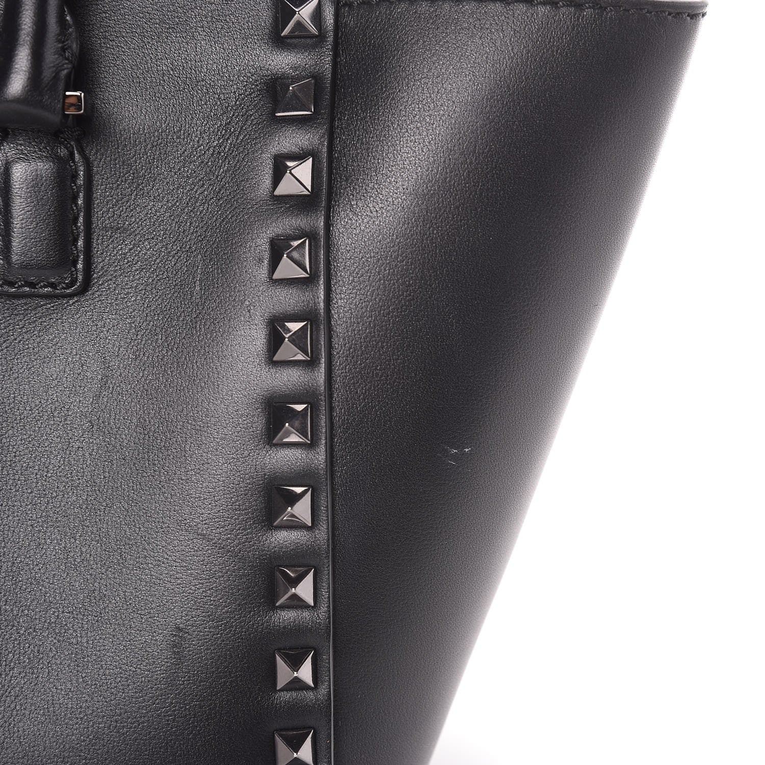 Valentino Garavani Vitello Small Rockstud Double Handle Tote Black 9 of 14