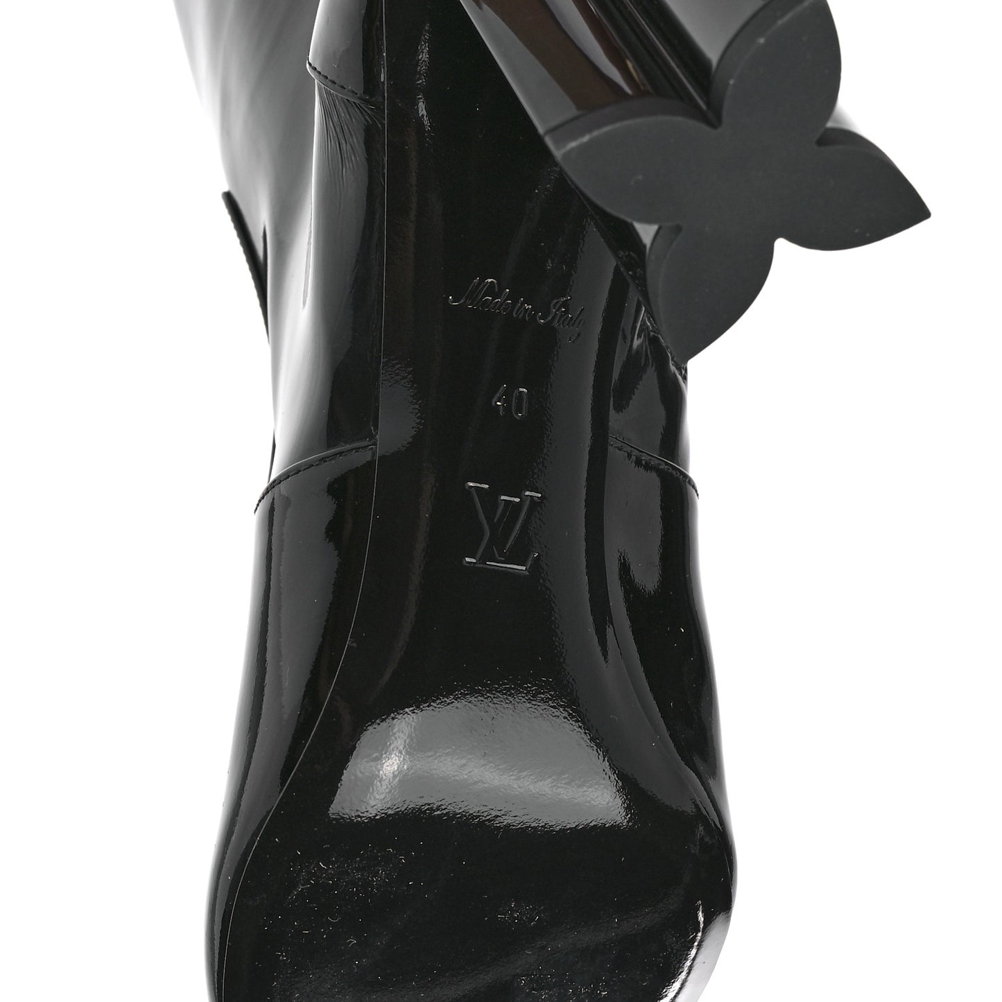 Patent Silhouette Ankle Boots 40 Black