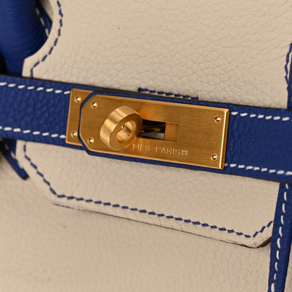 Hermes Togo Horseshoe Birkin 35 Craie Bleu Electric 6 of 20