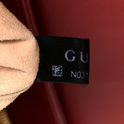 Gucci GG Supreme Monogram Azalea Calfskin Horsebit 1955 Shoulder Bag Beige Ebony New Cherry Red 7 of 11