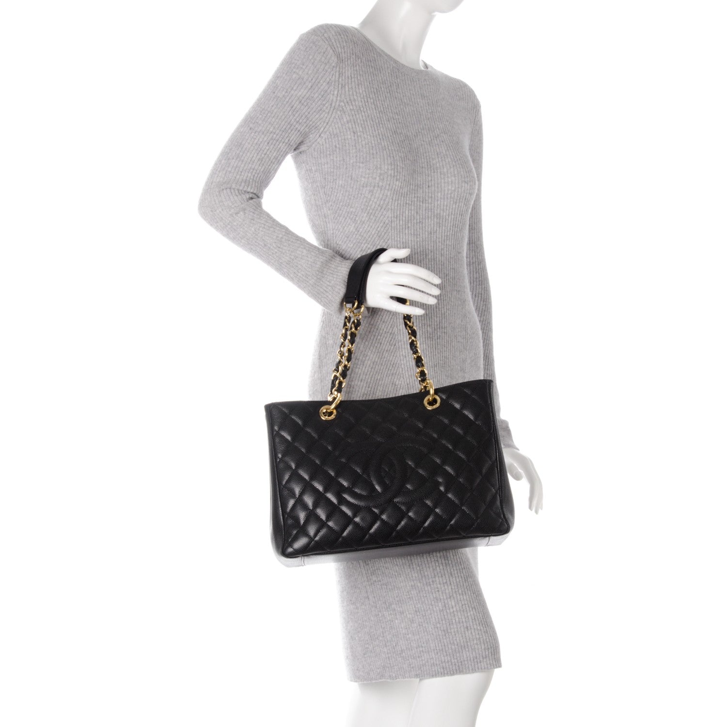 Chanel Caviar Quilted Grand Shopping Tote GST Black 2 of 8