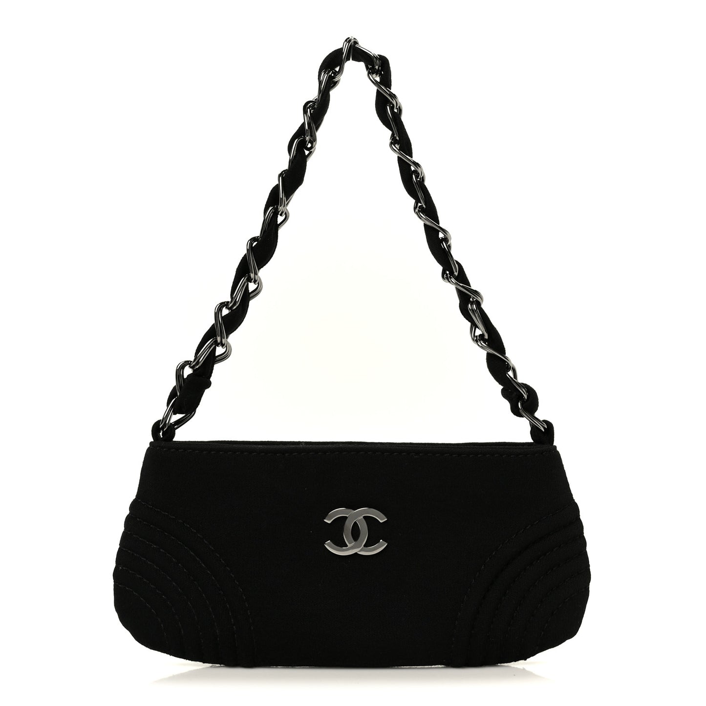 Jersey Quilted Mini Shoulder Bag Black