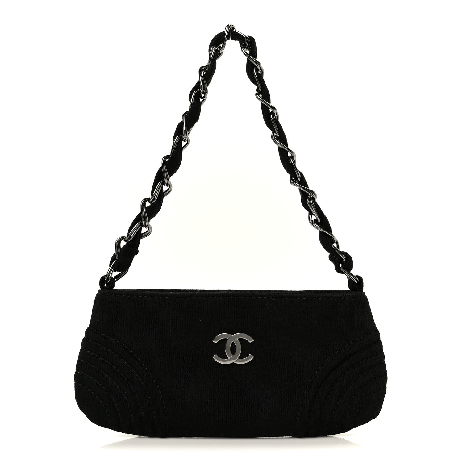 Chanel Jersey Quilted Mini Shoulder Bag Black 1 of 10