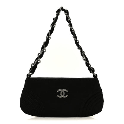 Chanel Jersey Quilted Mini Shoulder Bag Black 1 of 10