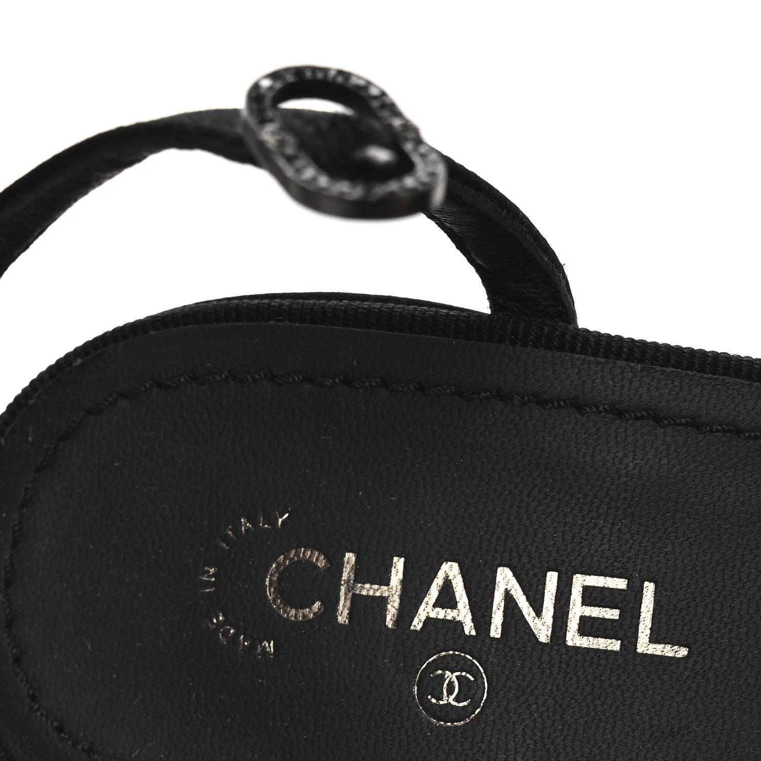 Chanel Satin Crystal CC Bow Sandals 38 Black 9 of 12