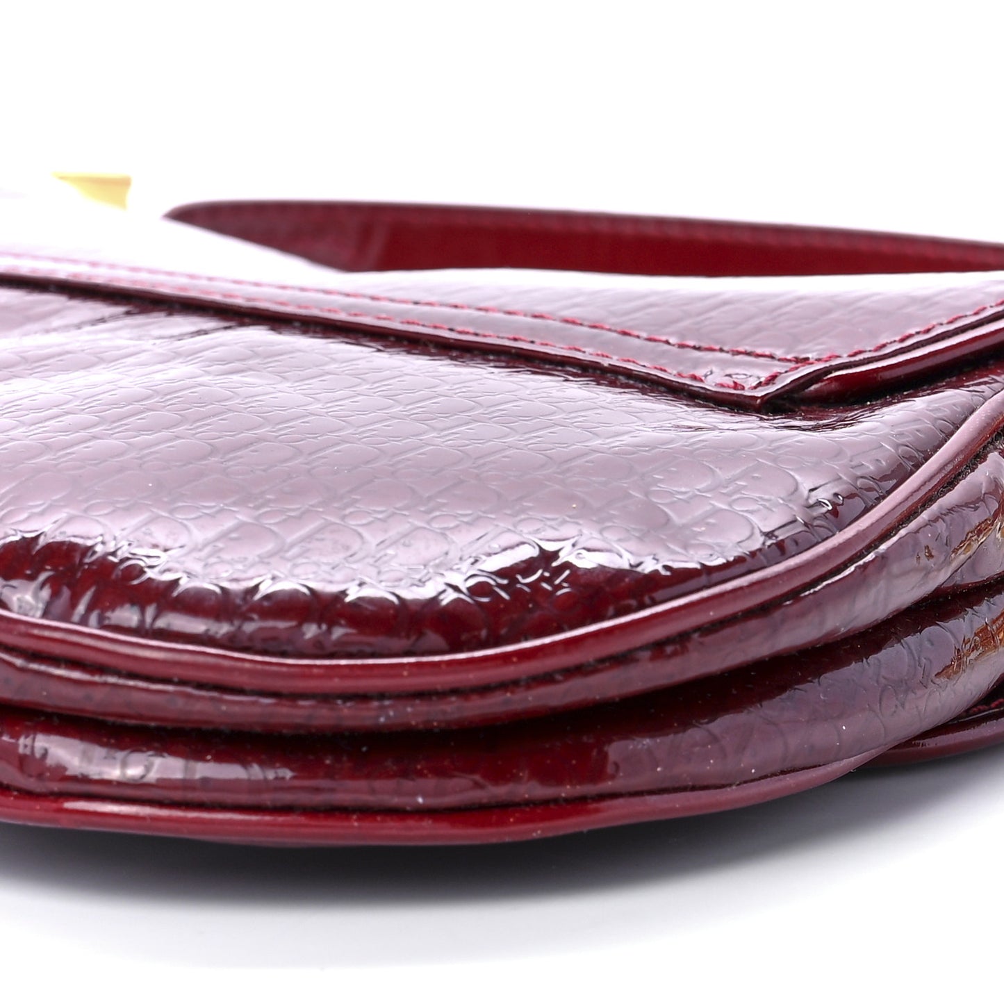 Patent Diorissimo Saddle Bag Dark Red