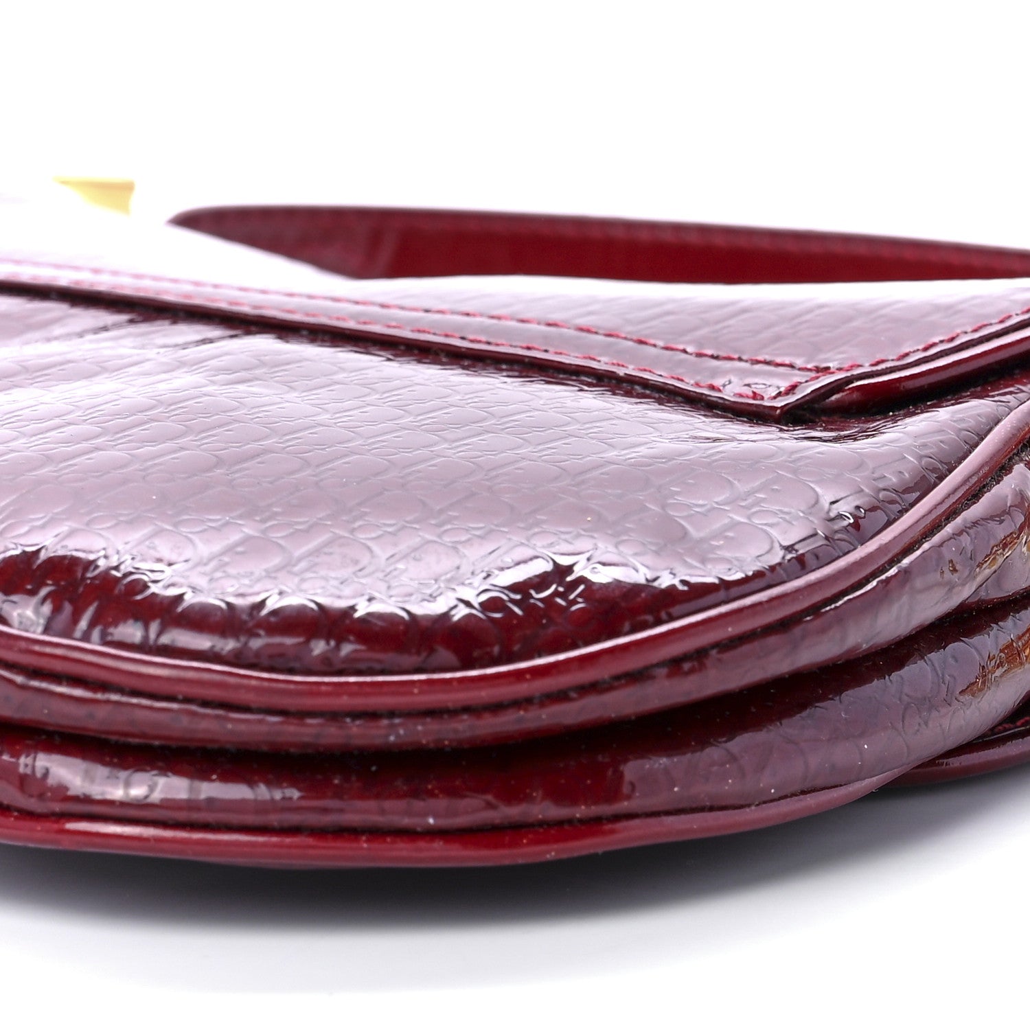 Christian Dior Patent Diorissimo Saddle Bag Dark Red 10 of 10