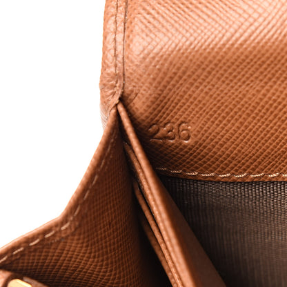 Prada Saffiano Metal Continental Flap Wallet Caramel 7 of 8