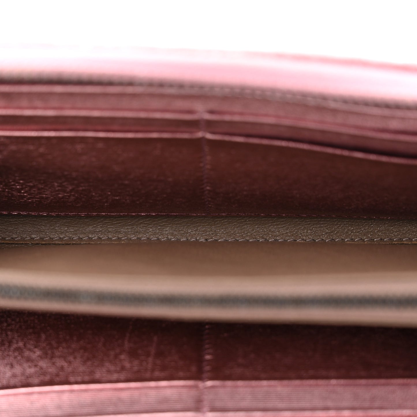 Metallic Nappa Intrecciato Zip Around Wallet Pink
