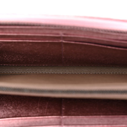 Bottega Veneta Metallic Nappa Intrecciato Zip Around Wallet Pink 5 of 9