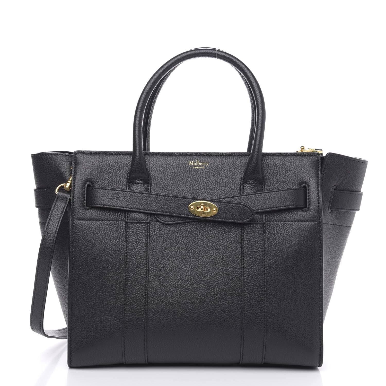 Mulberry Classic Grain Small Bayswater Zip Tote Black 1 of 8
