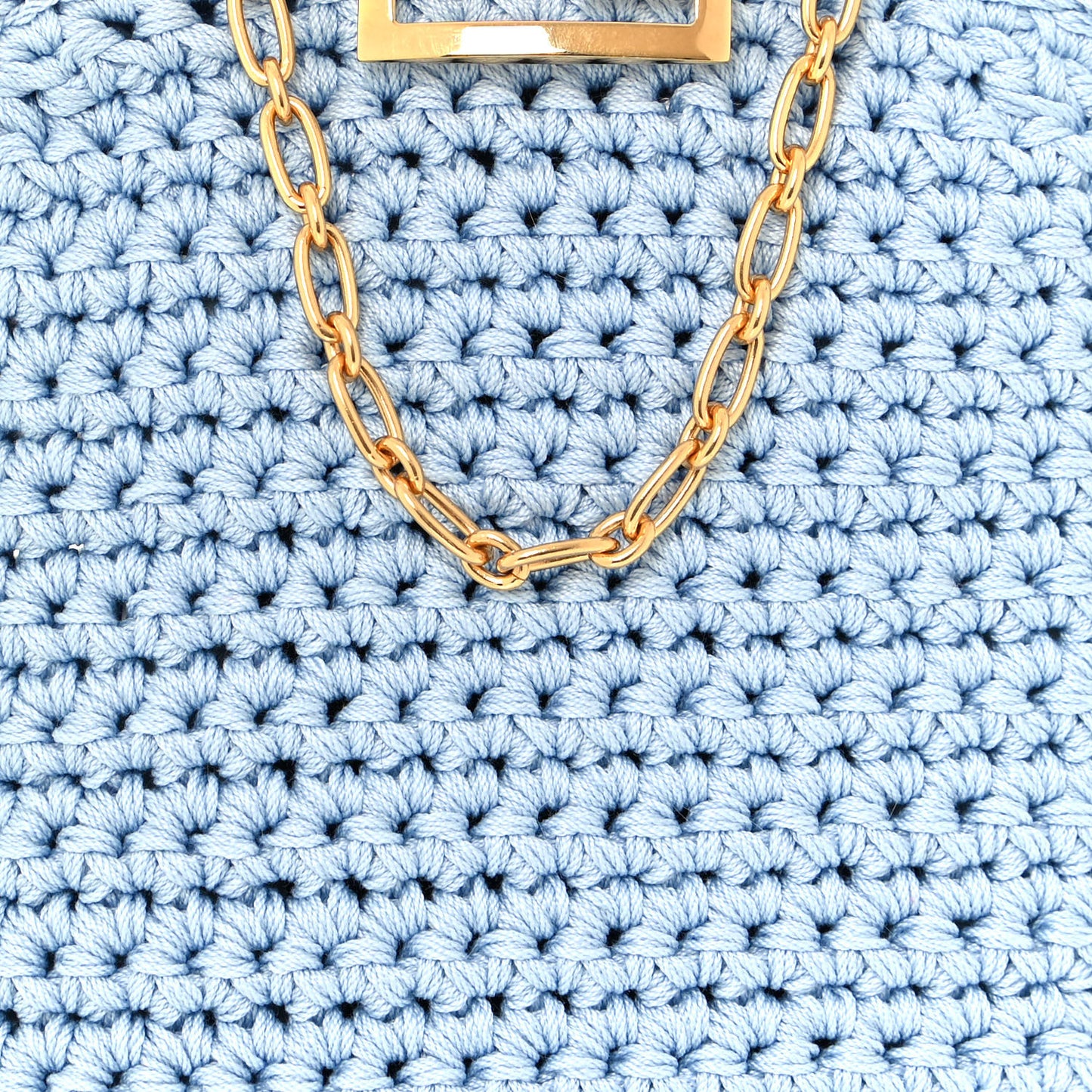 Fabric Crochet Baguette Phone Bag Azzurro Sky