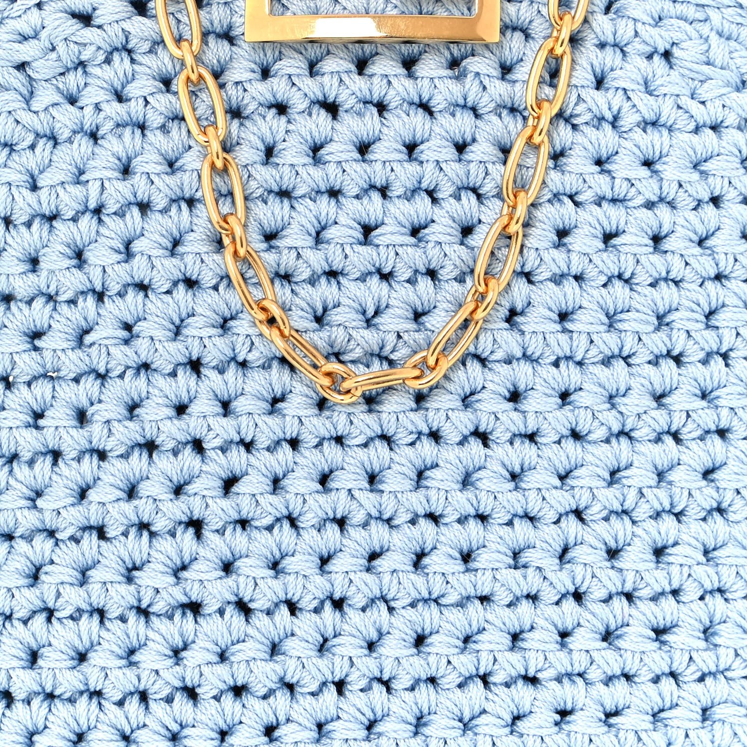 Fendi Fabric Crochet Baguette Phone Bag Azzurro Sky 8 of 12