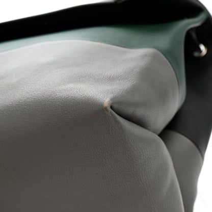 Celine Calfskin All Soft Shoulder Bag Black Grey Green 11 of 17