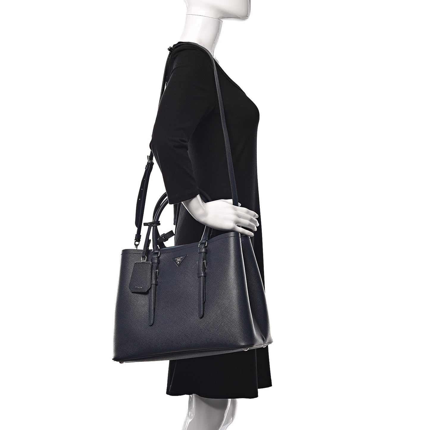 Saffiano Cuir Medium Double Handle Tote Baltico Astrale