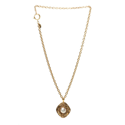 Chanel Pearl Pendant Necklace Gold 3 of 5