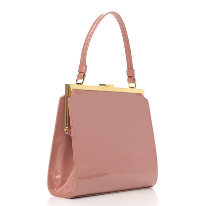 Mansur Gavriel Patent Calfskin Elegant Top Handle Bag Blush 3 of 10