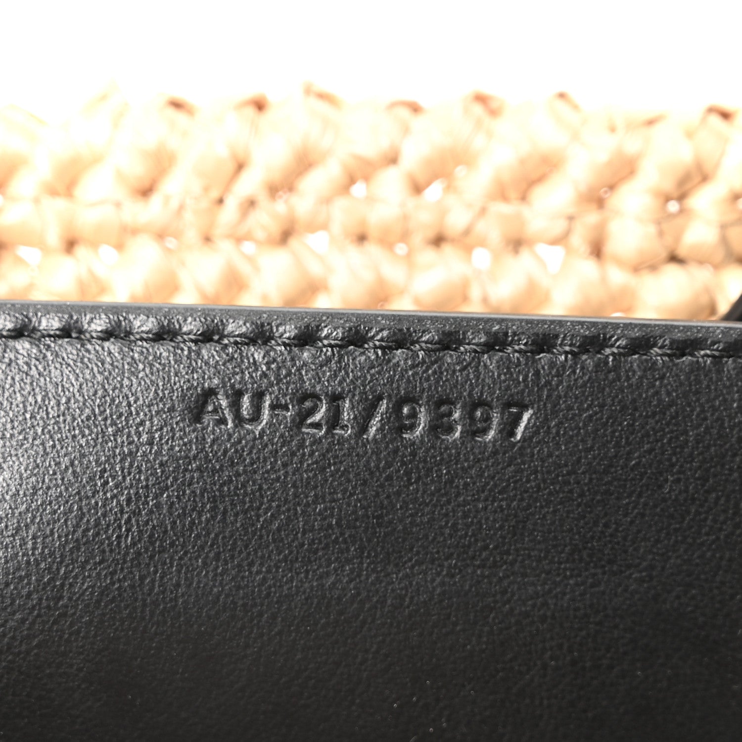 Salvatore Ferragamo Raffia Effect Calfskin XS Hug Bag Natural Black 7 of 10