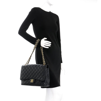 Chanel Caviar Quilted Maxi Double Flap Black 3 of 8