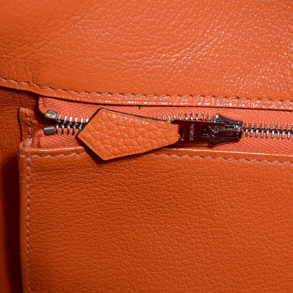 Hermes Taurillon Clemence Birkin 40 Orange 12 of 23