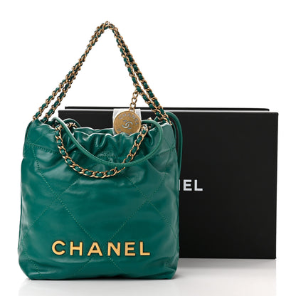 Chanel Shiny Calfskin Quilted Mini Chanel 22 Green 11 of 11