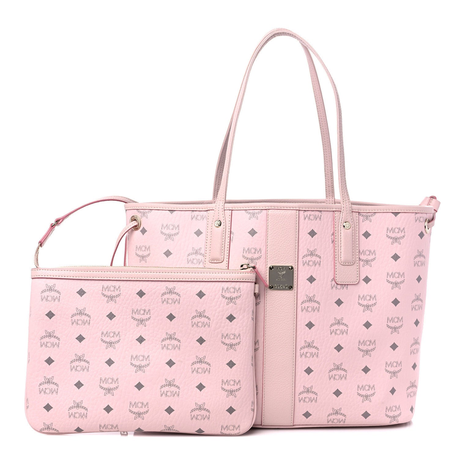 MCM Visetos Medium Liz Reversible Shopper Tote Soft Pink 1 of 13