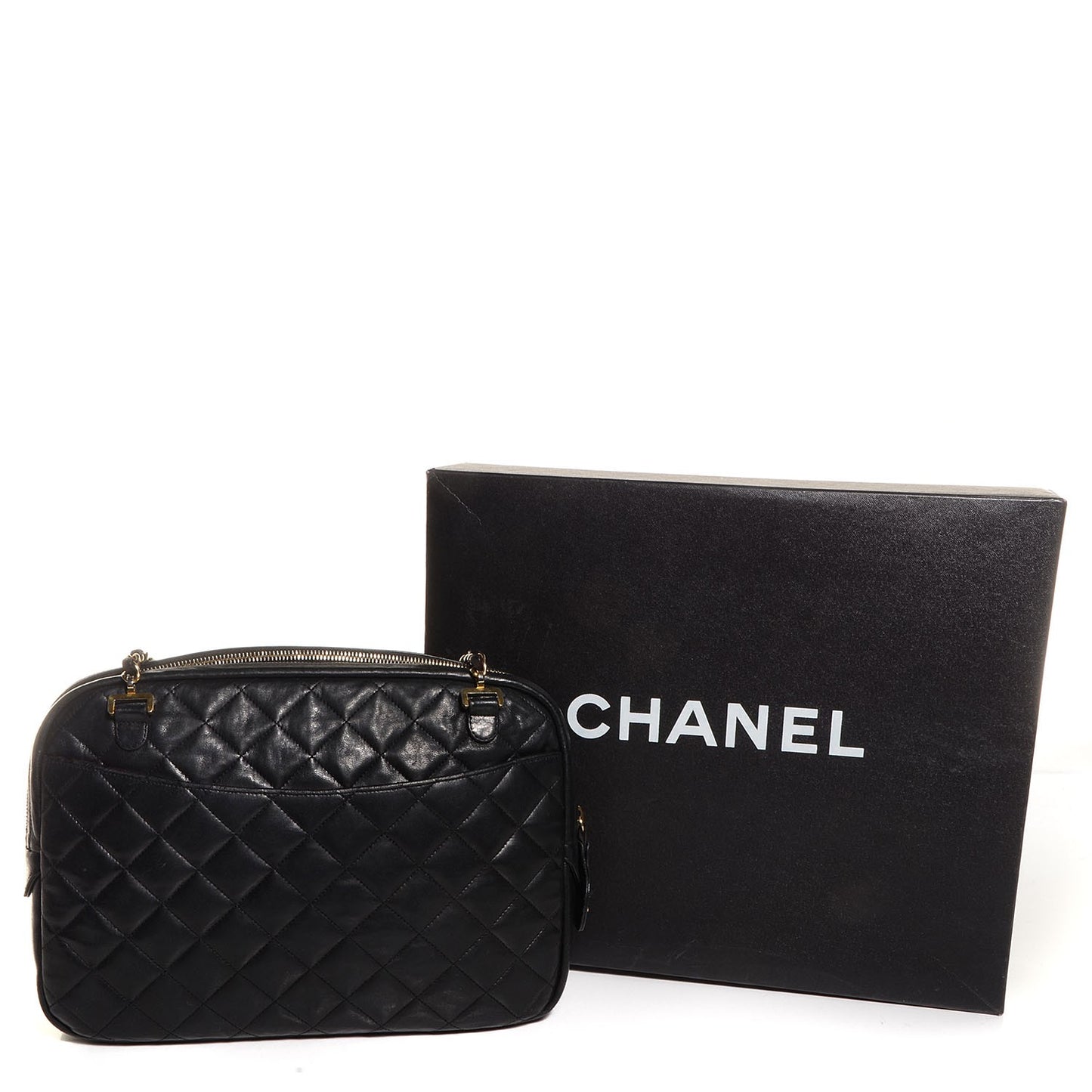 Lambskin Quilted Camera Case Black