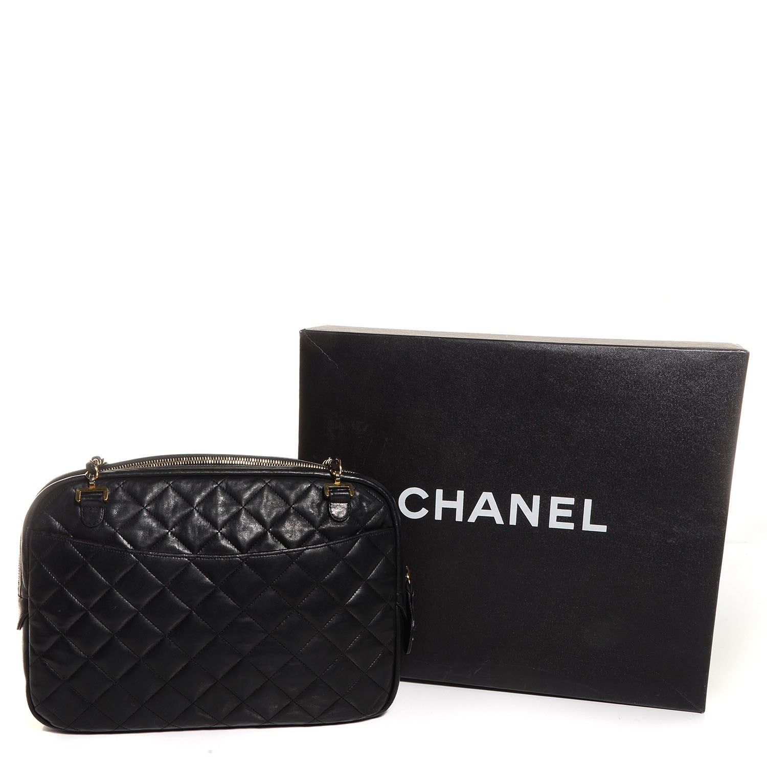 Chanel Lambskin Quilted Camera Case Black 5 of 10