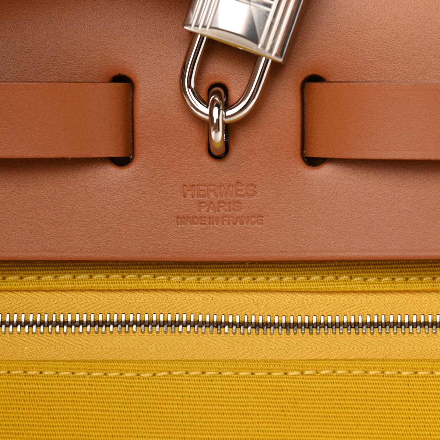 Toile Vache Hunter Herbag Zip 31 PM Natural Jaune De Naples