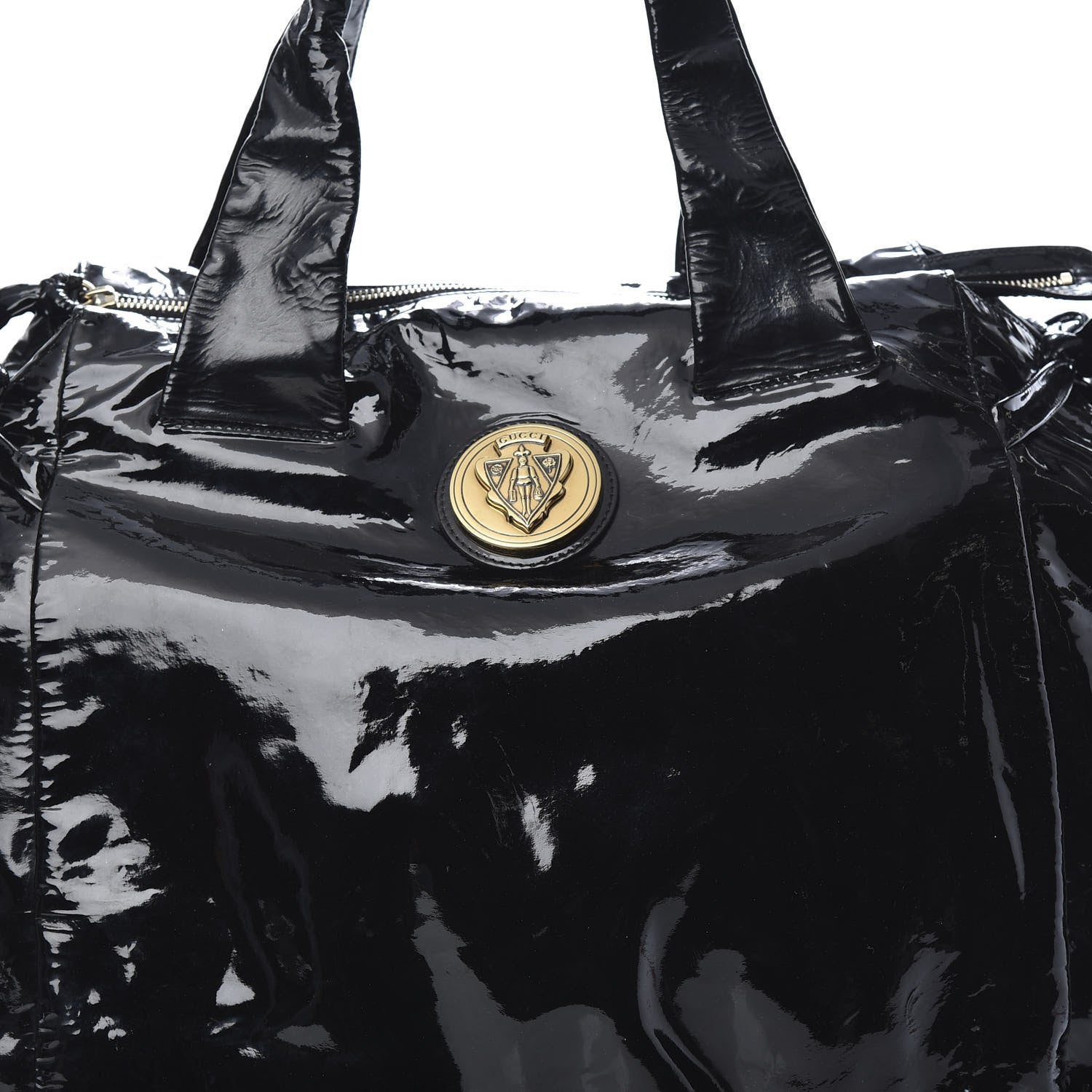 Gucci Patent Large Hysteria Tote Black 8 of 10