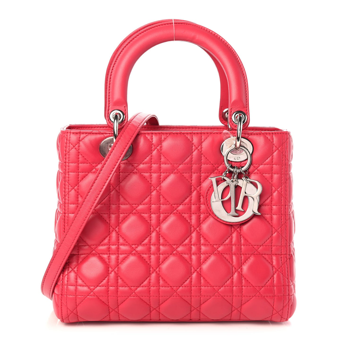 Lambskin Cannage Medium Lady Dior Pink