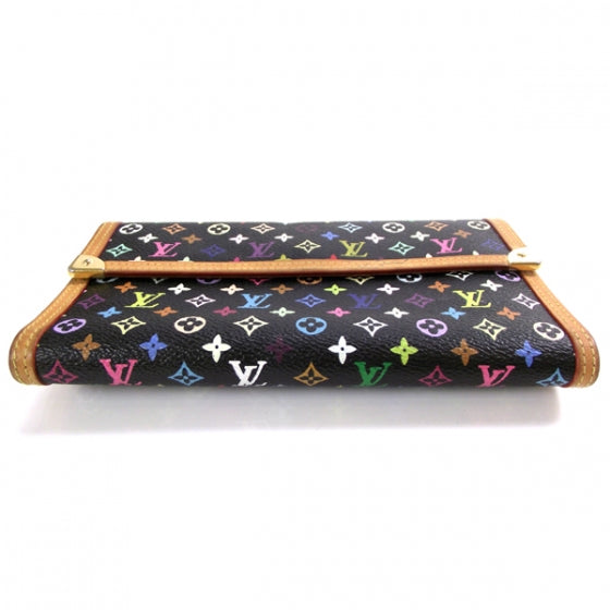 Louis Vuitton Monogram Multicolor Porte Tresor International Wallet Black 4 of 9