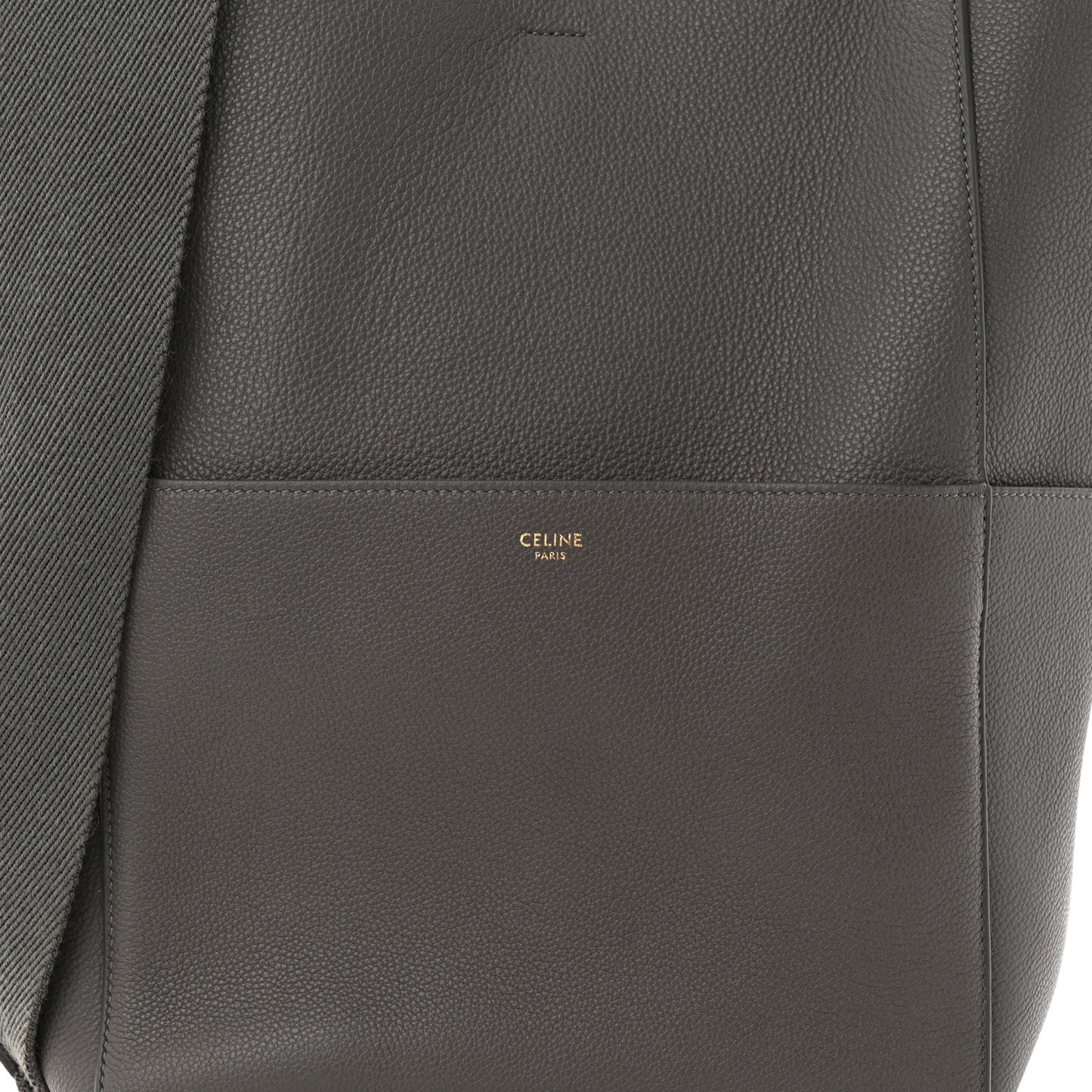 Soft Grained Calfskin Sangle Bucket Bag Kohl