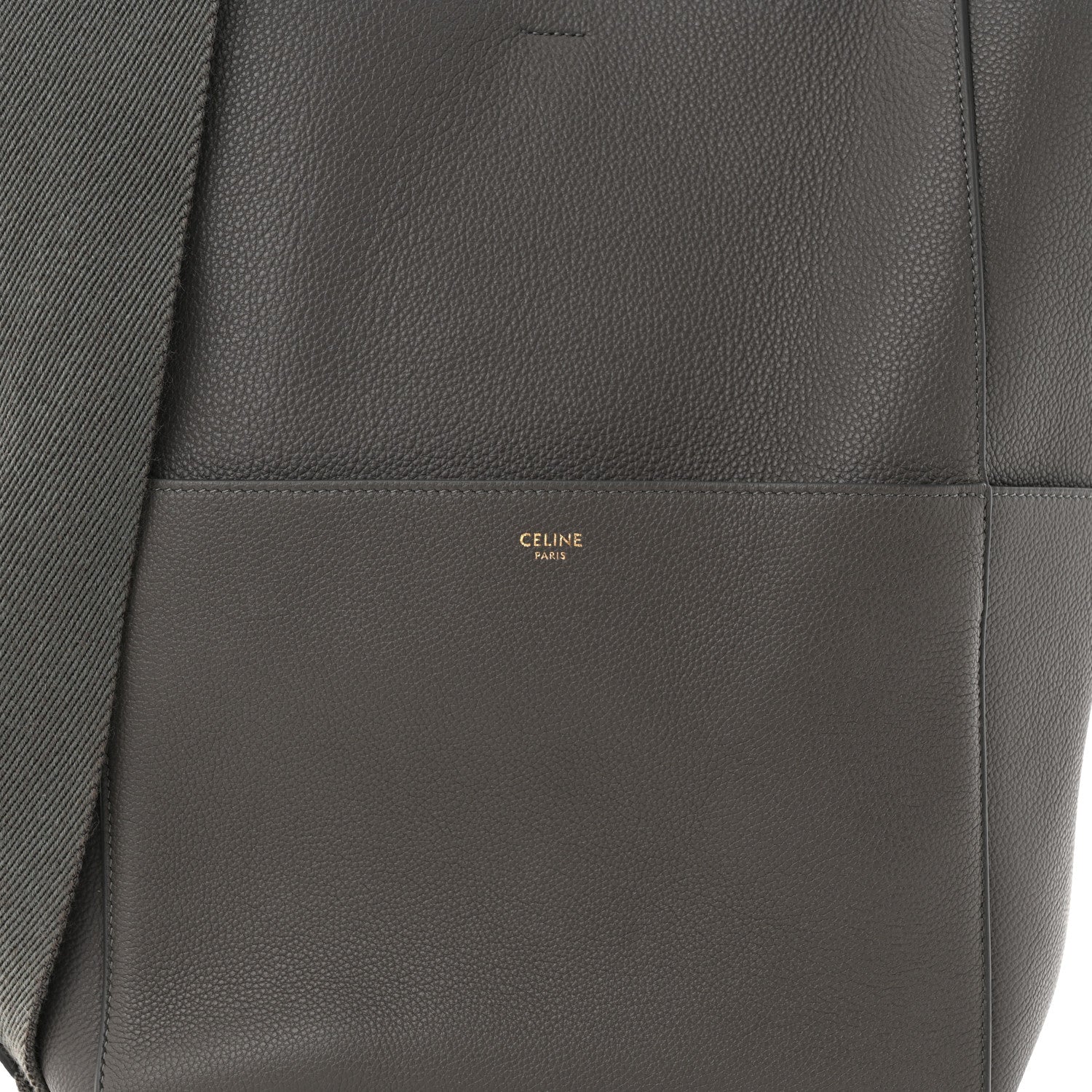 Celine Soft Grained Calfskin Sangle Bucket Bag Kohl 8 of 10
