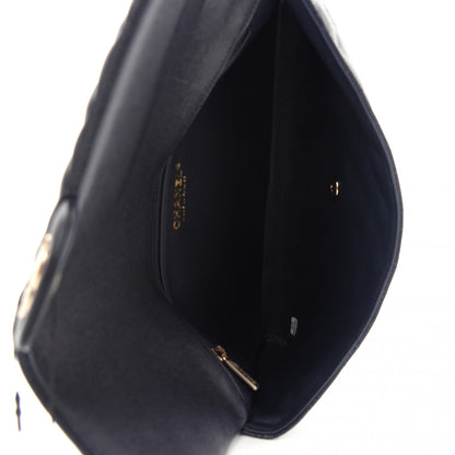Chanel Caviar Quilted Flap Clutch Navy Blue 5 of 7