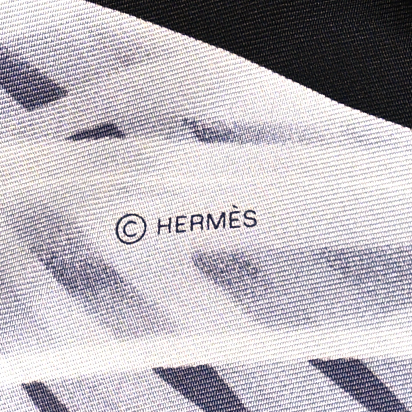 Silk Please Check In Scarf 90 Marine Black White