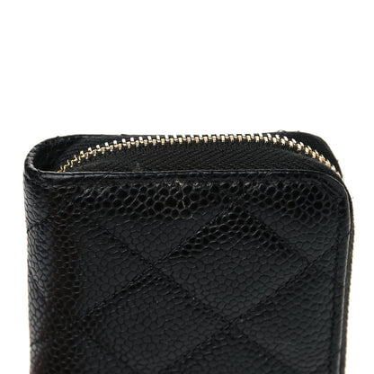 Chanel Caviar Quilted Zip Coin Purse Black 11 of 12